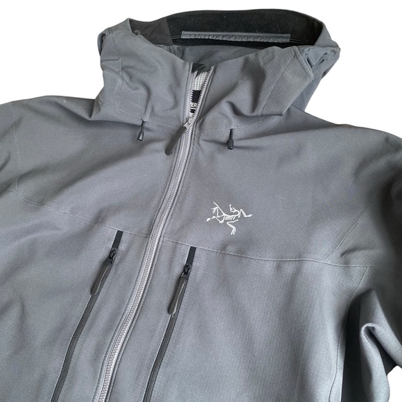 Arcteryx Acto FL Jacket Mens Large Softshell Grid Fleece Alpine Hood Pilot Gray - Picture 3 of 13